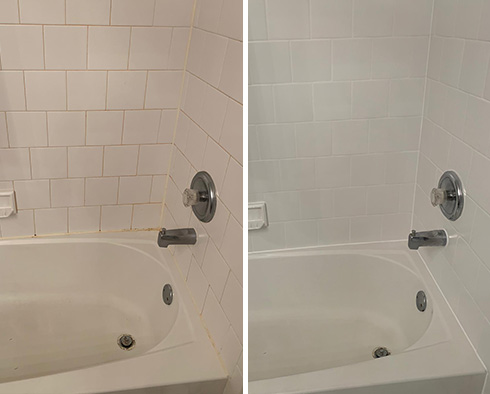 Shower Before and After a Grout Cleaning in West Chester, PA