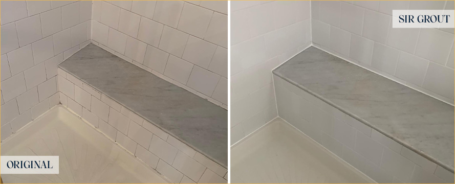 Shower Before and After a Superb Grout Cleaning in West Chester, PA