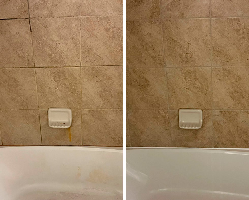 Master Shower Before and After a Service from Our Tile and Grout Cleaners in Chester Springs