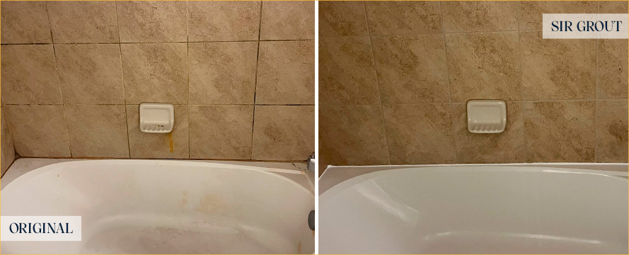 Master Shower Before and After a Service from Our Tile and Grout Cleaners in Chester Springs